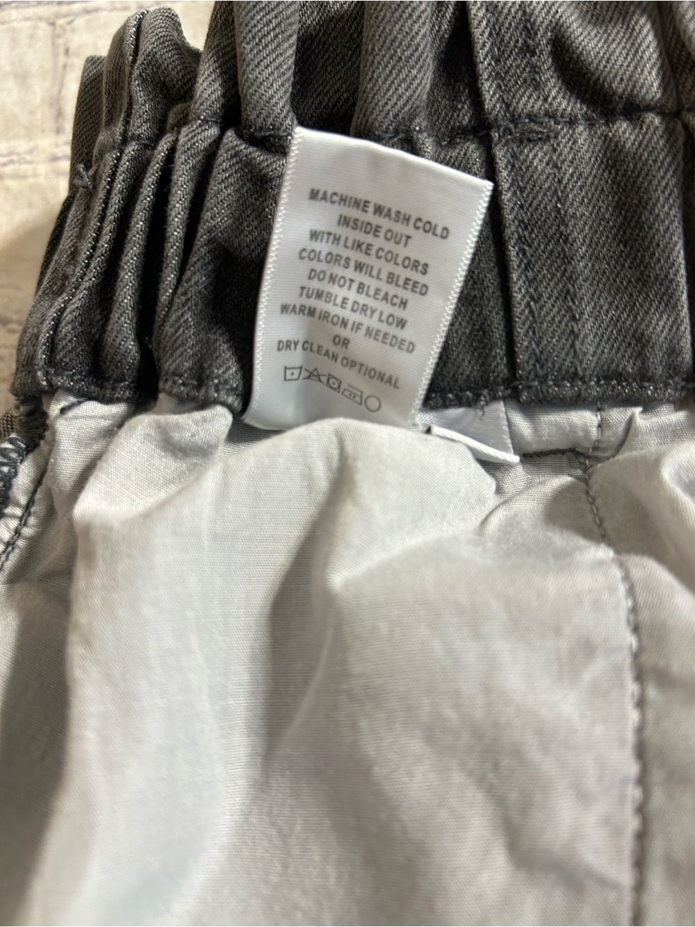 VERVET GRAY WASH HIGH-RISE PAPER BAG DENIM SHORTS MATCHING TIE BELT RETRO SIZE L - Picture 10 of 11